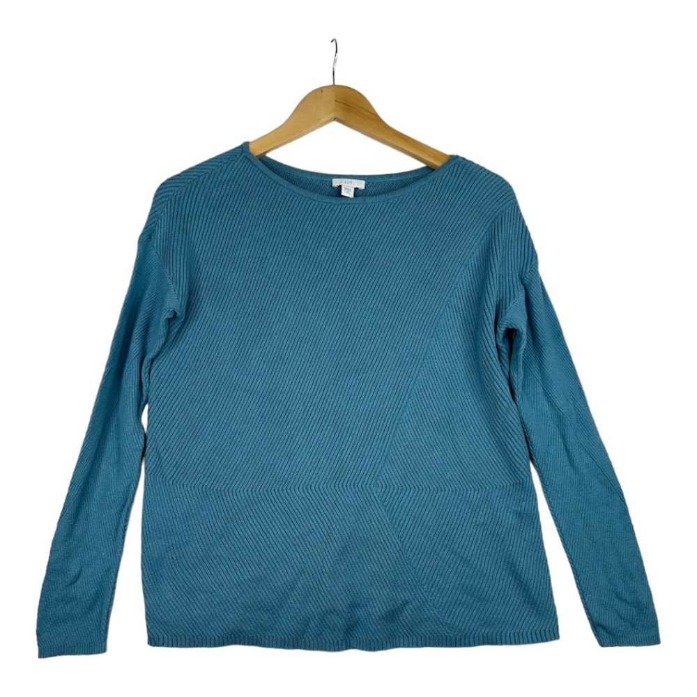 J. Jill‎ Women's Sweater Blue Dolman Long Sleeve Cable Knit Size XS Petite
